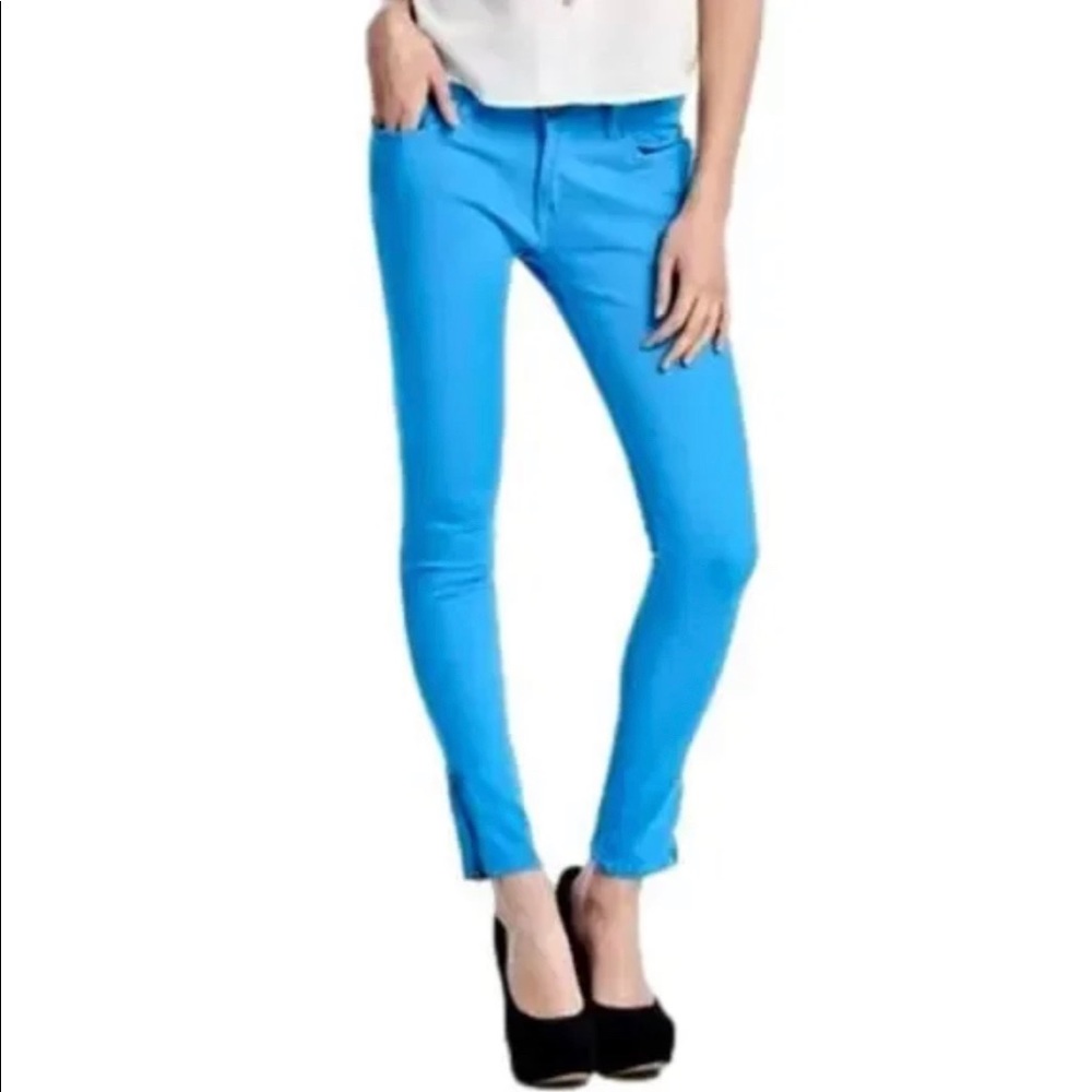 Romeo & Juliet Couture bright blue denim moto jeans / 24 / Excellent condition - Picture 1 of 16